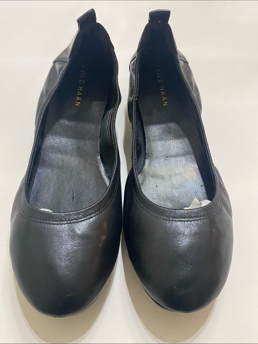 Cole Haan Black Leather Slip-On Ballet Flats